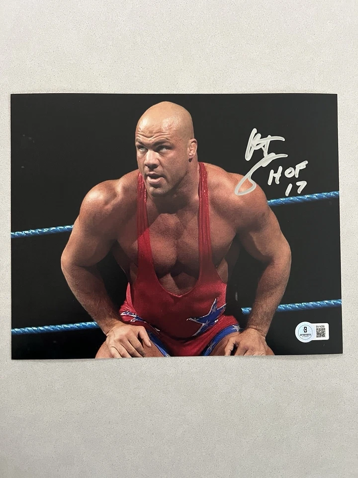Kurt Angle autographed signed 8x10 photo Beckett BAS COA WWE WWF Wrestling TNA - Image 1 of 1