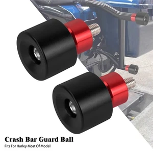 Schwarz Rot Schutzschieber Motorschutzbügel Schutzbügel 12mm Endbälle Für Harley - Picture 1 of 17