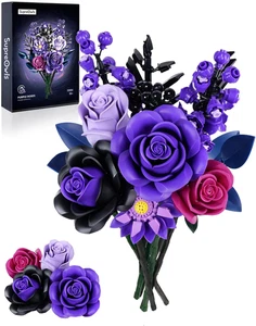 Ramo rosas moradas set bloques flores goticas decoracion hogar adultos 11004 - Picture 1 of 12