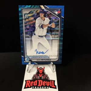 2024 Bowman Draft - Chrome Prospect Autographs Nick Mitchell #CPA-NMI Blue Wave - Picture 1 of 2