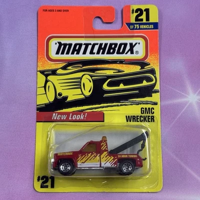 1996 MATCHBOX SUPERFAST #21 OF 75 RED GMC WRECKER 24 HOUR TOWING NEW SEALED - Image 1 of 4