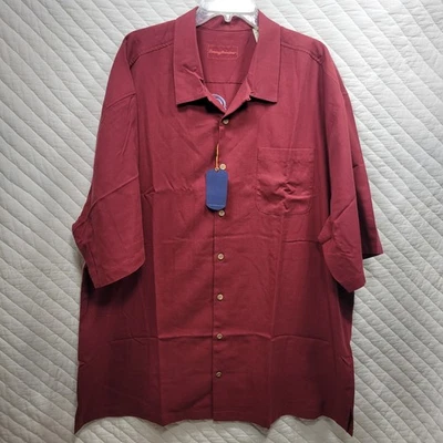 NUEVA Camisa Tommy Bahama Ajuste Original Rojo Tequila Burlón Loro Bordada 2XT Foto 1 de 4