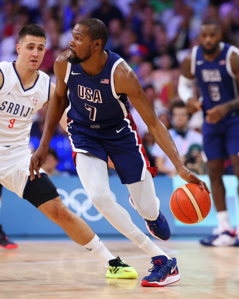 Foto 8x10 Kevin Durant 2024 Equipo Olímpico de París EE. UU. MVP NBA Oro Foto 1 de 1