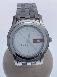 Gucci 5500XL Quartz Men's Watch White Dial Round 40mm Analog SS From Japan - Picture 1 of 5