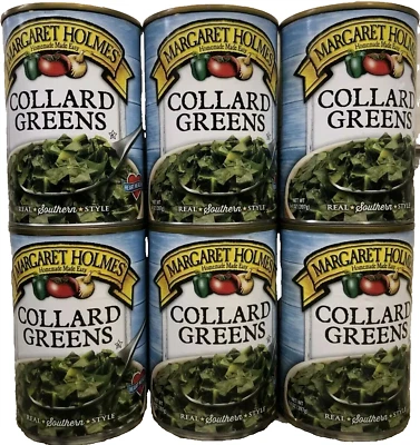 Lof of 6: 14oz Canned Collard Greens, Margaret Holmes Southern Style BB 2027+ - Image 1 of 4