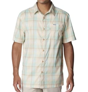 NWT Columbia PFG Super Slack Tide Camp Shirt - Mint / Ombré Check Men’s Medium - Picture 1 of 21