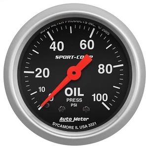 AutoMeter 3321 Sport-Comp Oil Pressure Gauge 2-1/16" Full Sweep - Picture 1 of 1