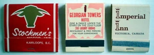 TRES MATCHBOOKS DE COLECCIÓN BC HOTELS **** 3 CAJAS DE FÓSFOROS ANTIGUAS HOTELES CP - Imagen 1 de 4
