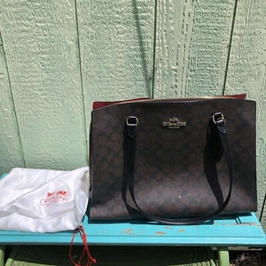 COACH TATUM 40 CARRYALL IN SIGNATURE CANVAS C4076 GREAT CONDITION! - Picture 1 of 22