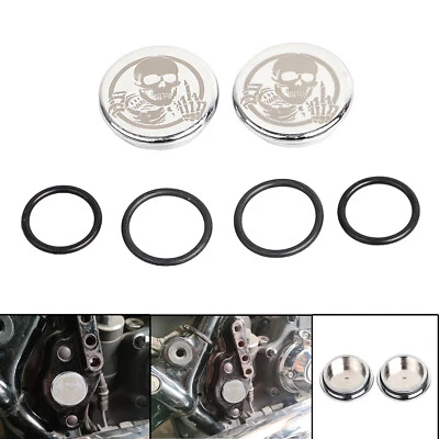 Tapa de cubierta de perno pivotante basculante de calavera cromada para Harley Electra Glide FLHT FLHTCU Foto 1 de 4