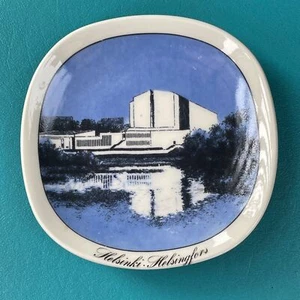 4,75" Blu Nero Arabia Helsinki Finlandia Porcellana Bianca Architetto Vintage - Foto 1 di 2