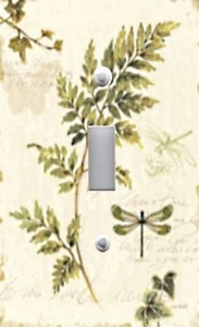 Light Switch Plate & Outlet Covers BOTANICAL IVY, FERNS & DRAGONFLY - Picture 1 of 26