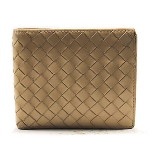 Bottega Veneta Intrecciato Bifold Wallet/Tan Leather/Coin Pocket/Made in Italy - Picture 1 of 9