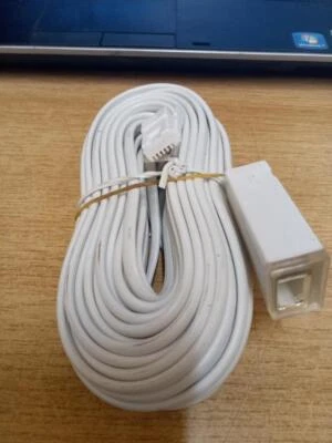 UK Phone Extension Cable Lead 4Way Plug to 4Way Socket (Unbranded) Free UK P&P - Image 1 of 4