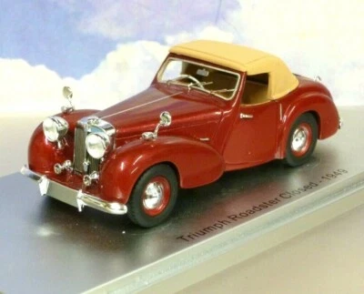 KESS 1/43 1949 TRIUMPH ROADSTER OPEN METALLIC RED/BEIGE INTERIOR LIKE BERGERAC! - Image 1 of 4