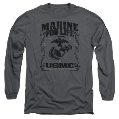 Camiseta gráfica manga larga con licencia US MARINE CORPS FOR LIFE SM-3XL para hombre  Foto 1 de 2