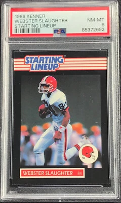 1989 Kenner WEBSTER SLAUGHTER Browns Starting Lineup Card PSA 8 NM-MT - Image 1 of 2