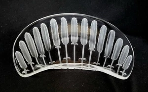 Rare LALIQUE France Art Glass Trinket Dish Frosted Etched Wheat Signed, Perfect - Picture 1 of 14