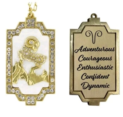 Collar HEIDI DAUS "Sign of the Times" ARIES Zodiaco Cristal MOP 18"-NUEVO CON ETIQUETAS Foto 1 de 4