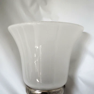 Vintage Rejuvenation Rose City Opal Bell Opaque Glass Shade 4-3/8" Sconce Lamp - Image 1 of 4