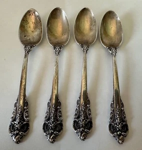 Cucchiaio Demi 4 1/4" argento sterling 1941 Wallace Grand Baroque Four - Foto 1 di 7