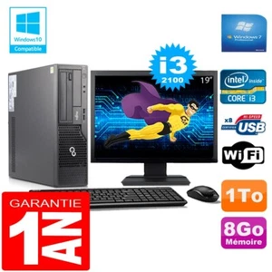 PC Fujitsu Esprimo E500 E85+ SFF Core I3-2100 8Go Scheibe 1 Zu Wifi W7 Ecran 19 - Bild 1 von 1