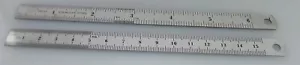 New 6" Pocket Stainless Steel Ruler "Set of Two" Millimeter-Inch TOP SELLER! - Picture 1 of 3