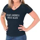 Make America Great Again Trump Supporter  Womens Fitted V Neck Graphic Tees