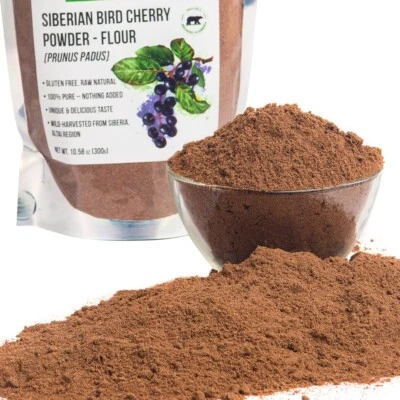 Siberian Bird Cherry Fine Powder Flour 300gr (10.58 oz) Organic & Gluten-Free - Image 1 of 4