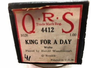 Q.R.S. Rollo de piano para jugador 4412 vals “King For A Day” - Imagen 1 de 1