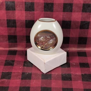 VTG Art of Chokin 24kt Gold Trim Miniature Porcelain Swan Vase Made in Japan - Picture 1 of 9