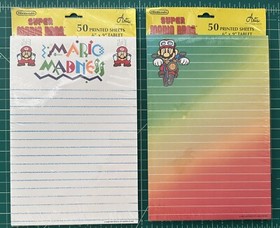 NEW Lot of 2 Super Mario Bros. 1989 Nintendo NES Notepad Tablet Paper 50 Sheets