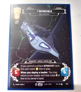 Star Wars Unlimited: JTLS 'Invincible - Naval Adversary' Prestige 1040 - Imagen 1 de 1