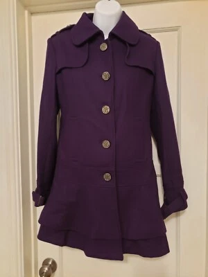 Guess Purple Wool Blend Coat S EUC - Image 1 of 4