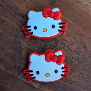Set of 2 Hello Kitty Red Bow Kitty Face Crocs Charms - Picture 1 of 3