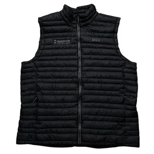 Stio Pinion Magnet Down Vest Mens XL Full-Zip Puffer Goose Down Feather Black - Picture 1 of 7