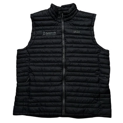 Stio Pinion Magnet Down Vest Mens XL Full-Zip Puffer Goose Down Feather Black - Image 1 of 4