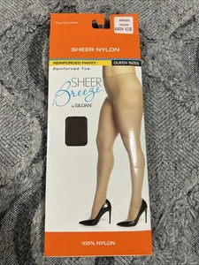 Gildan Sheer Breeze Reinforced Panty Reinforced Toe Sheer Pantyhose Mocha Queen - Picture 1 of 2