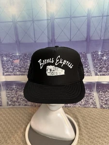 Cappello semi camionista Boones Express vintage corda nero snapback schiuma rete radio CB - Foto 1 di 8