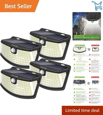 Solar Motion Sensor Lights 4-Pack Waterproof Outdoor LED Step Wall Lights - Image 1 of 4