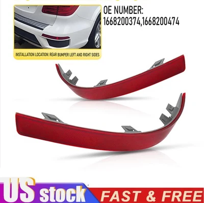 For Mercedes-Benz X166 GL450 GL500 GLS450 Pair Rear Bumper Case Reflector Cover - Image 1 of 4