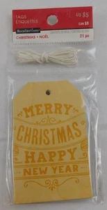 Recollections Christmas Gift Tags New 20 Tags Merry Christmas Happy New Year - Picture 1 of 3
