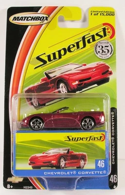MINT CHEVROLET CORVETTE SEALED W BOX ON CARD 46 MATCHBOX SUPERFAST 35 - Image 1 of 2