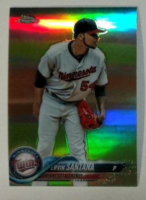 2018 Topps Chrome #153 Ervin Santana Refractor Minnesota Twins Baseball - Image 1 of 2