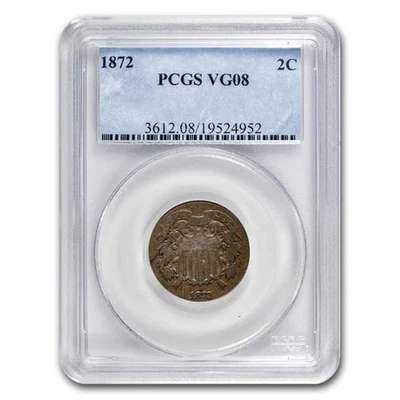 1872 Two Cent Piece VG-8 PCGS - Image 1 of 3