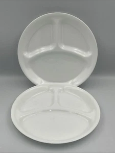 Pair of  Corelle Winter Frost White Divided 3-Section Dinner Plates 10-1/4” - Picture 1 of 8