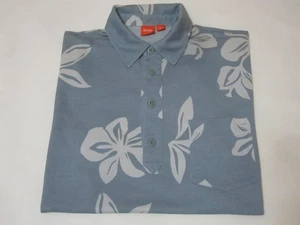 Vintage Hugo Boss Orange Label Floral Print Hawaiian Polo Shirt (Blue | Large) - Picture 1 of 24