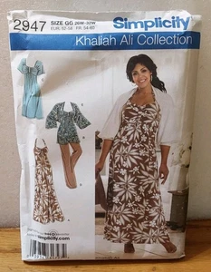 Simplicity 2947 Khalia Ali Collection Sewing Clothes Pattern Uncut 26W-32W Dress - Picture 1 of 3