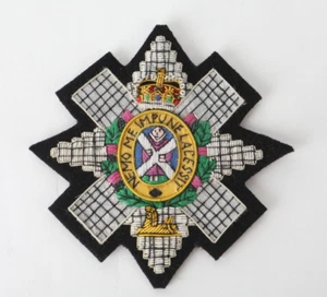 The Black Watch Regiment wire embroidered blazer badge - Royal Highlanders - Picture 1 of 1