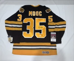 ANDY MOOG SIGNED BOSTON BRUINS VINTAGE CCM JERSEY LICENSED JSA COA - Picture 1 of 3